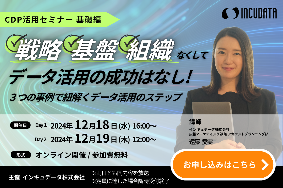 戦略・基盤・組織なくしてデータ活用の成功はなし！〜3つの事例で紐解くデータ活用のステップ〜