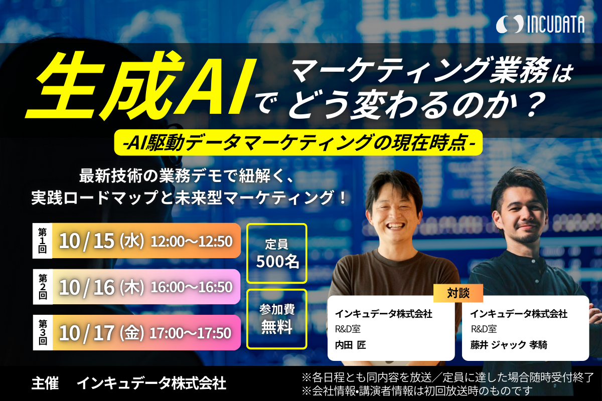 生成AIでマーケティング業務はどう変わるのか?AI駆動データマーケティングの現在時点 〜最新技術の業務デモで紐解く、実践ロードマップと未来型マーケティング〜